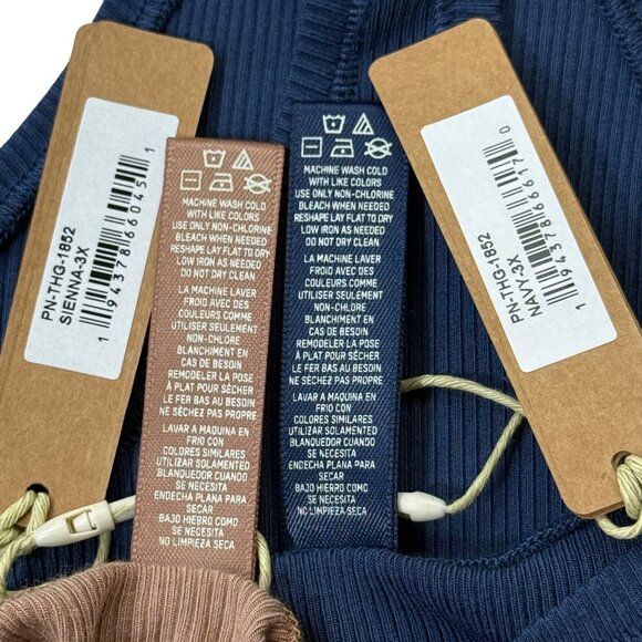 SKIMS Soft Lounge Dipped Thong Team USA Lot of 2 Navy Sienna 3X - Picture 8 of 9